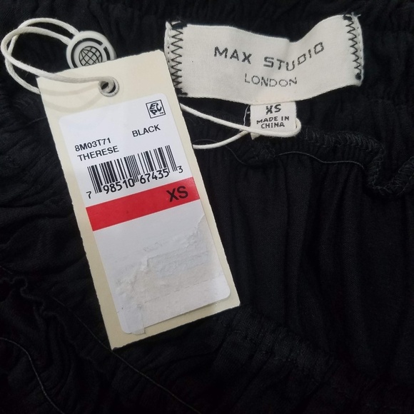 Max Studio Size XS Therese Black Off The Shoulder Top - Picture 4 of 6